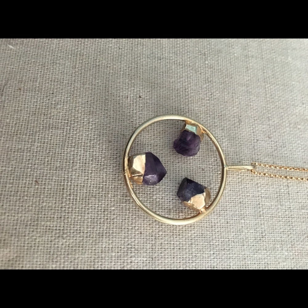 Gold Amethyst Necklace - Picture 2 of 3